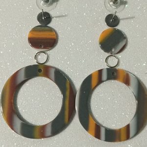 Серьги сборные пластик глянец круг