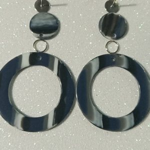 Серьги сборные пластик, глянец, круг