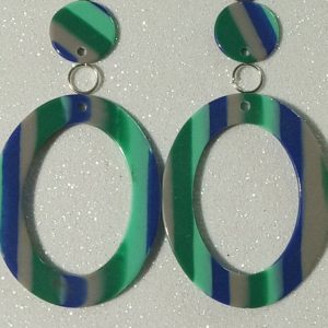 Серьги сборные пластик глянец овал