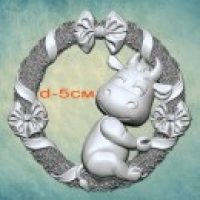 Молд силиконовый Венок с бычком (S) ARTMD1323 Молд силиконовый Венок с бычком (S) ARTMD1323