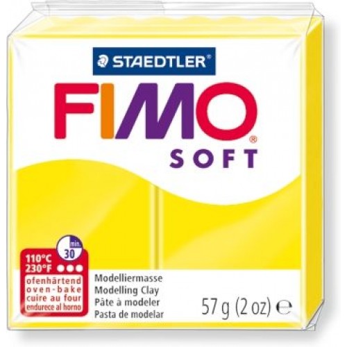 10 Полимерная глина FIMO Soft цвет лимонный, 57г