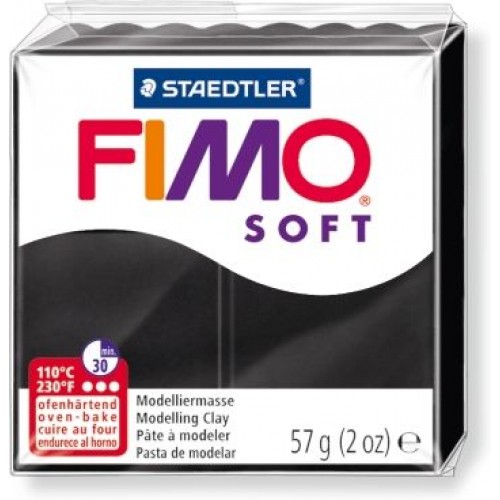9 Полимерная глина FIMO Soft цвет черный, 57г