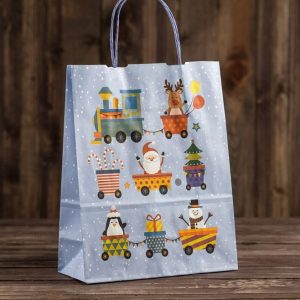 Пакет крафт "Волшебный поезд", 25*11*32 см. 3043733