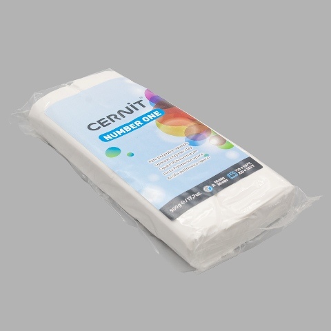 00001 Пластика Cernit № 1, 500гр. 027 белый матовый