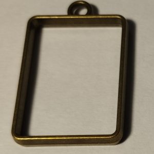 Основа для кулона Рамка прямоугольник цвет античное золото