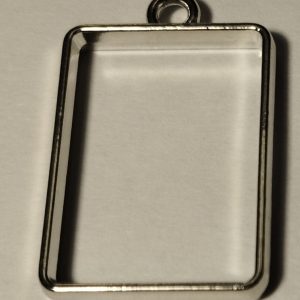 Основа для кулона Рамка прямоугольник цвет серебро