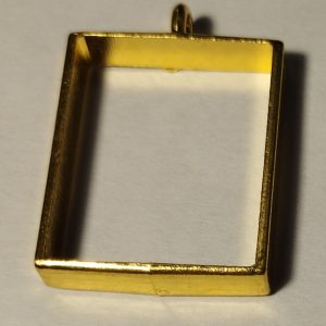 Основа для кулона Рамка прямоугольник цвет золото