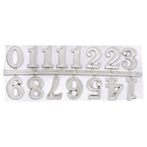 Цифры арабские для часов 2,5см цвет серебро