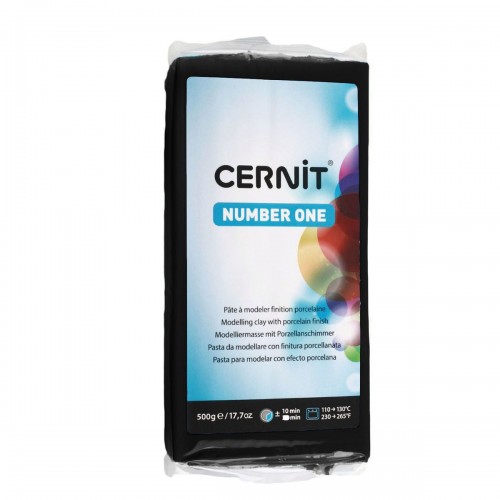 100с-500x500 Пластика Cernit № 1, 500гр. 100 черный