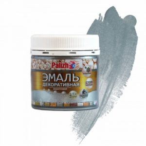 Эмаль акриловая цвет темное серебро Palizh