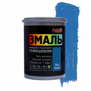 Эмаль акриловая 1кг цвет синий глянцевая универсальная Palizh