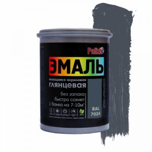 Эмаль акриловая 1кг цвет графитовый серый глянцевая универсальная Palizh