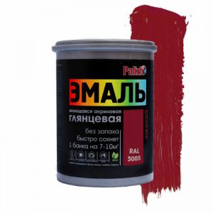 Эмаль акриловая 1кг цвет красное вино глянцевая универсальная Palizh